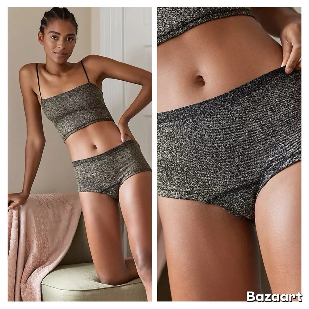 NWT by Anthropologie Seamless Lurex Hipster Brief Sz: S/M